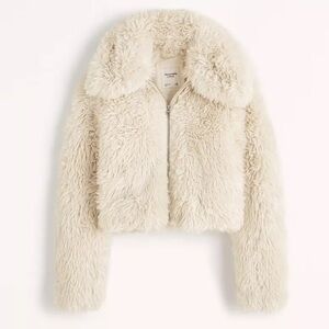 A&F Drama Collar Faux Fur Jacket